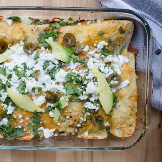 Jalapeño Popper Chicken Enchiladas