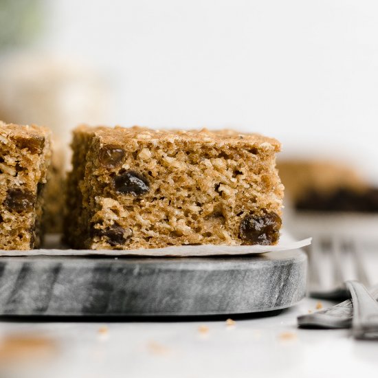 Healthy Oatmeal Raisin Snack Cake