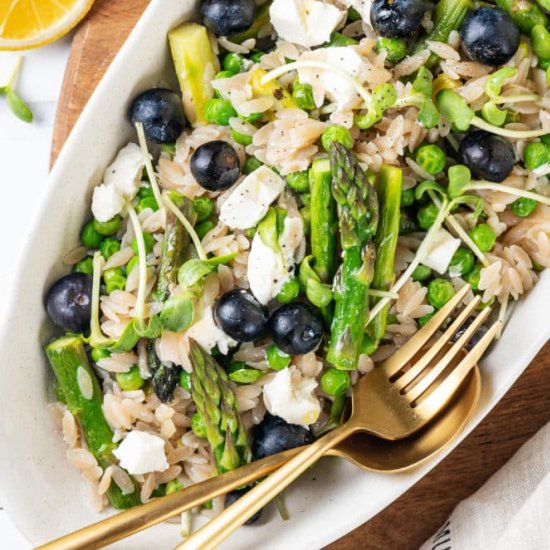 Lemon Orzo Salad with Asparagus