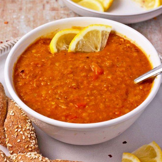 Easy Vegan Red Lentil Soup