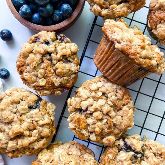 Banana Blueberry Oatmeal Muffins