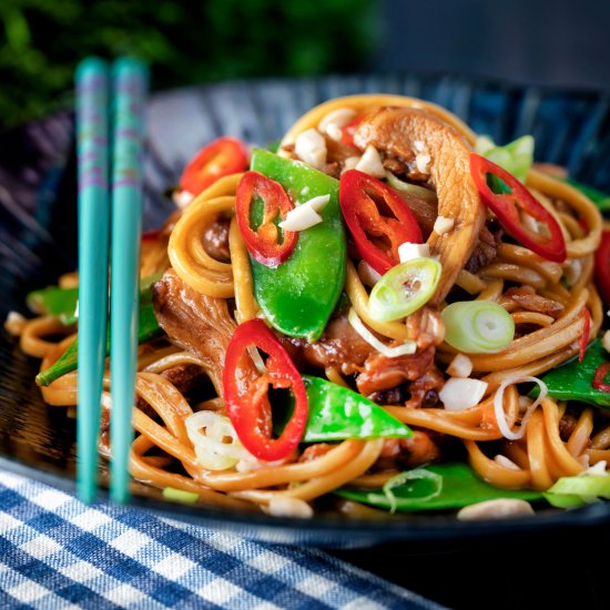 Chicken Satay Stir Fry with Noodles