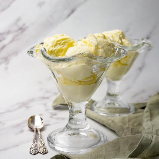 Condensed milk ice cream