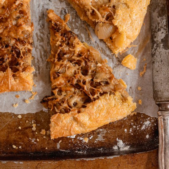 Cheese and onion galette