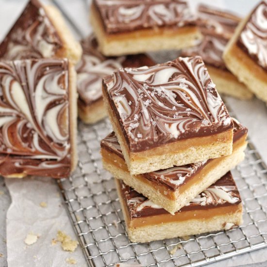 Chocolate Caramel Shortbread Bars