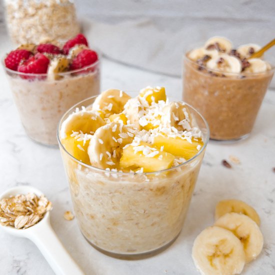 Banana Overnight Oats 3 Ways