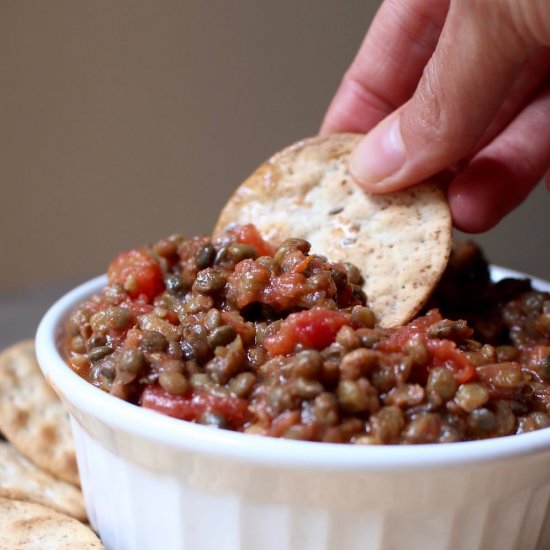 2 Ingredient Lentil Bruschetta Dip