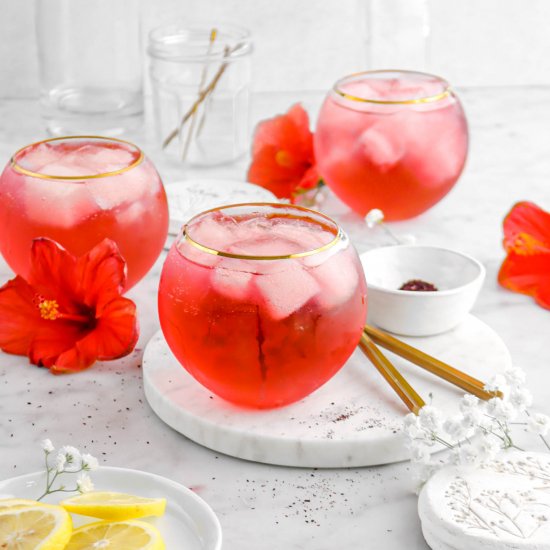 Hibiscus Tom Collins Cocktail