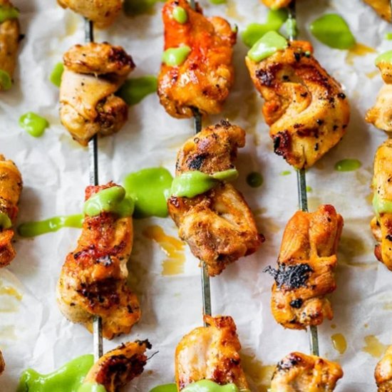 Peruvian Grilled Chicken Skewers