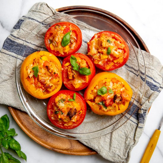 Baked Stuffed Tomatoes (GF Option!)