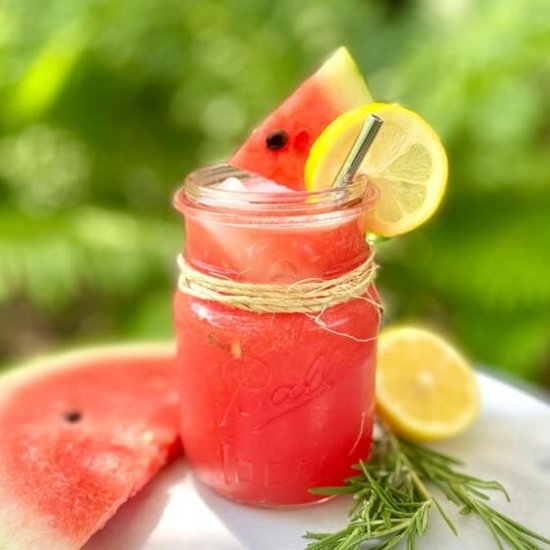 Watermelon Lemonade with Rosemary