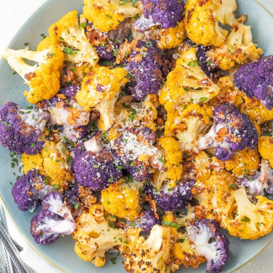 Oven Roasted Purple Cauliflower