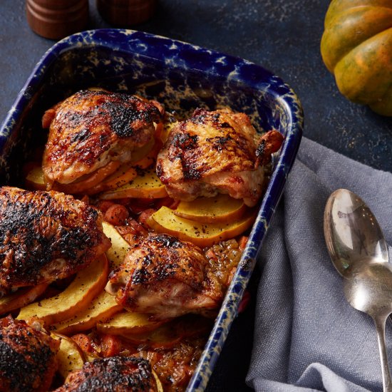 Maple Chicken with Acorn Squash