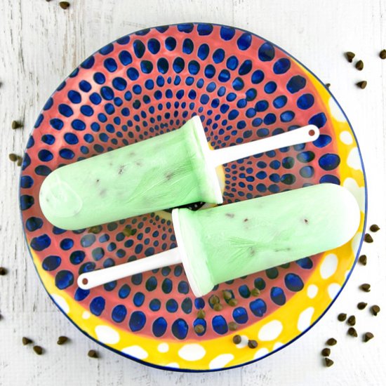 Mint Chocolate Chip Yogurt Popsicle