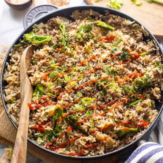 One Pot Ground Beef And Broccoli