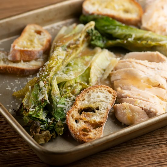 Sheet Pan Chicken Caesar Salad!