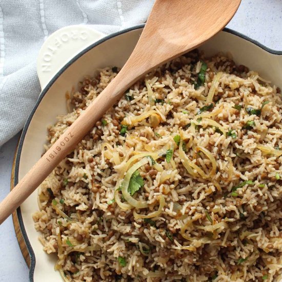 Spiced Rice & Lentils (Mejadra)