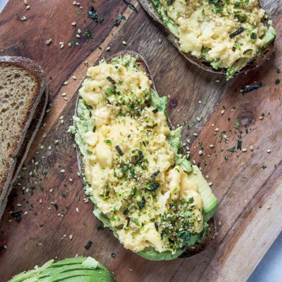 Avocado toast with furikake