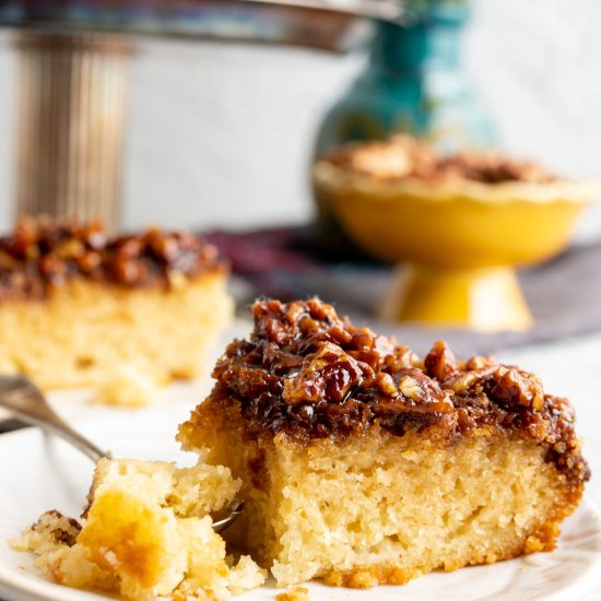 Caramel Pecan Upside Down Cake