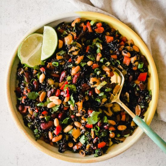 Black Rice and Beans with Mango