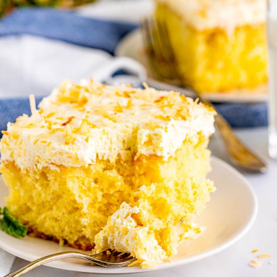 Pina Colada Poke Cake