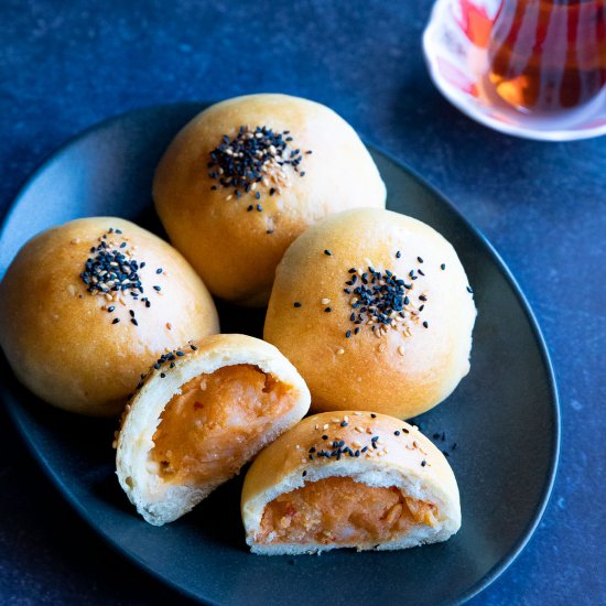 Turkish pogaca (fluffy potato roll)