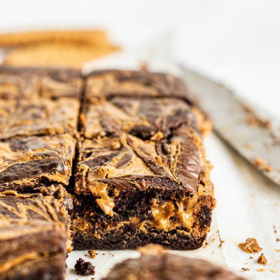 Fudgy Biscoff Brownies