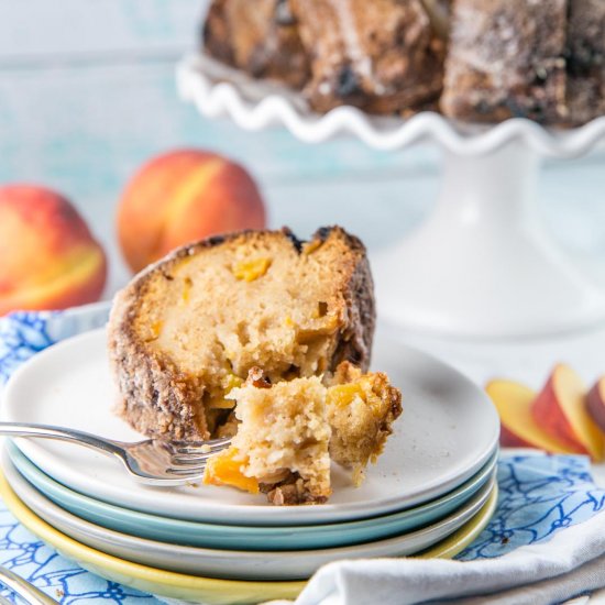 Cinnamon Sugar Peach Bundt Cake