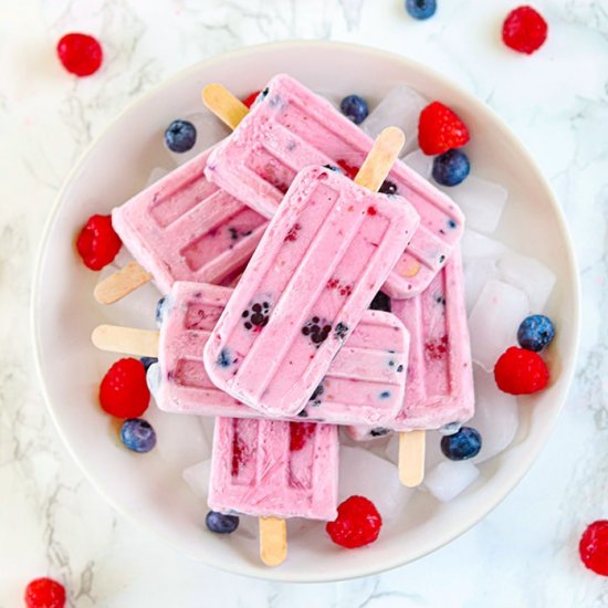 Raspberry Yogurt Popsicles