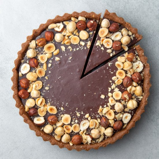 Chocolate hazelnut tart