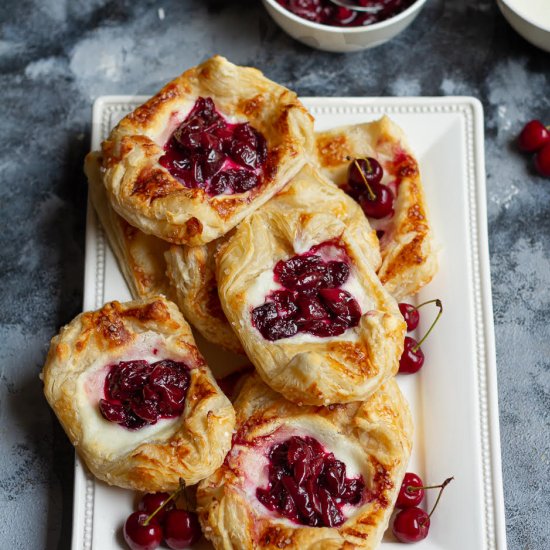 Cherry Puff Pastry Tart