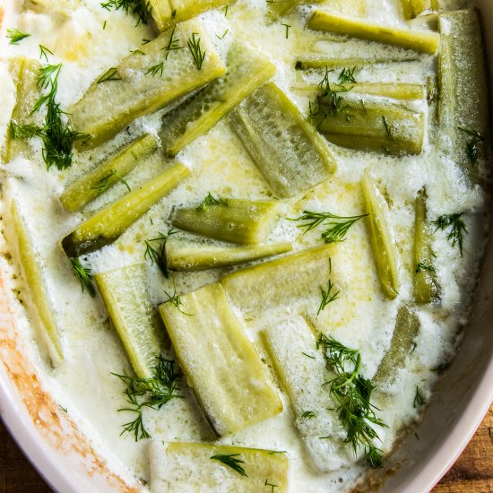 Baked Cucumbers in Garlic Cream