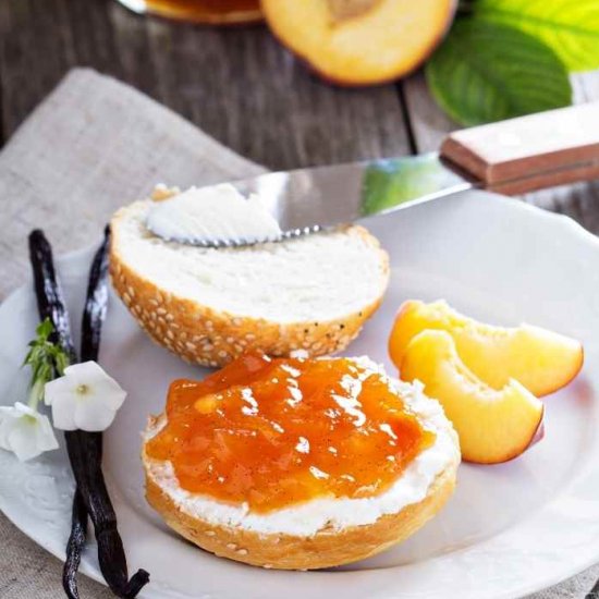 Peach Vanilla Bean Jam (Low Sugar)