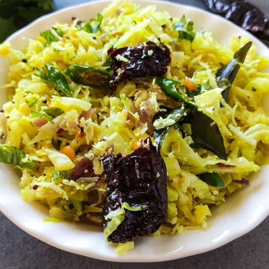 Cabbage poriyal