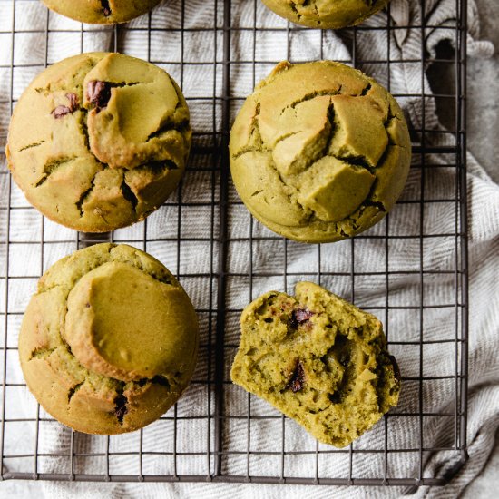 Rice Flour Matcha Muffins