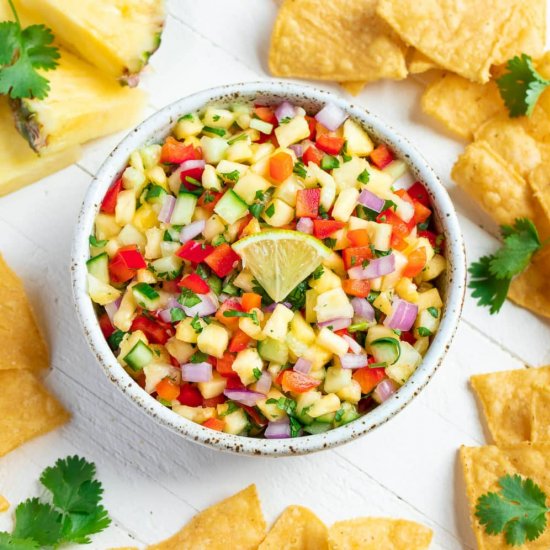 Pineapple Cucumber Red Pepper Salsa