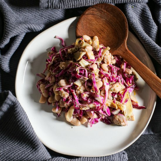 White Bean Tuna Salad with Cabbage