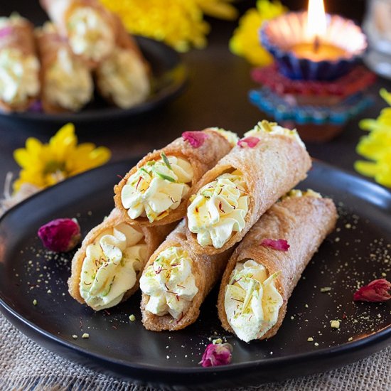 Baked Shahi Tukda Cannoli