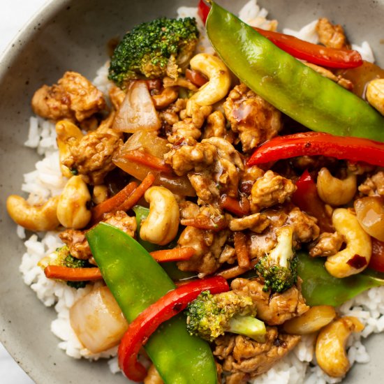 spicy ground chicken stir fry