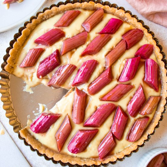 Gluten Free Rhubarb Custard Tart