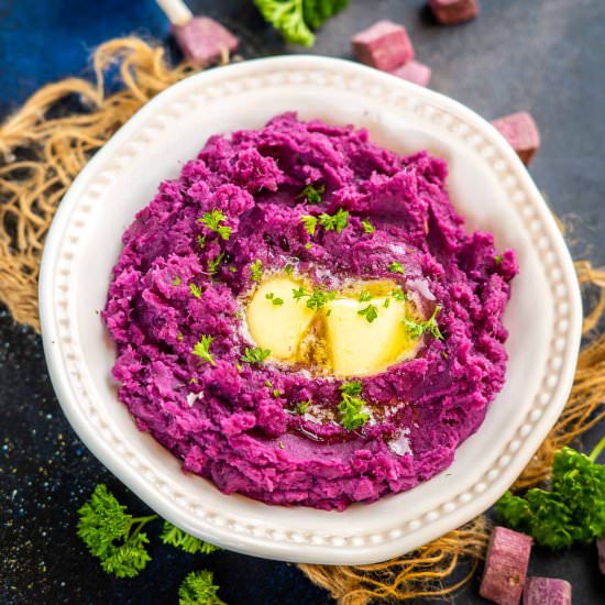 Mashed Purple Sweet Potatoes