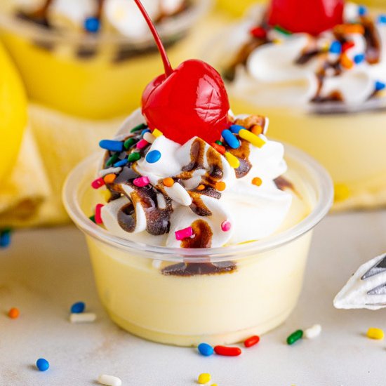 Banana Split Pudding Shots