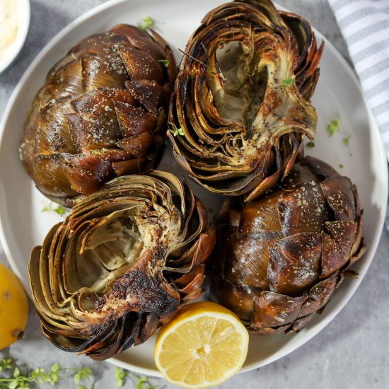 Roasted Artichokes with Lemon