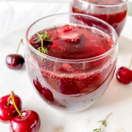 Sparkling cherry mocktail