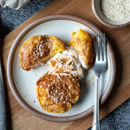 Air Fryer Peaches With Maple