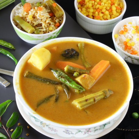 Gramflour Curry  with Veggies