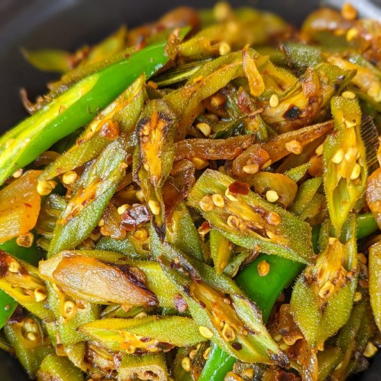 Easy Stir-fried okra (Vegan)