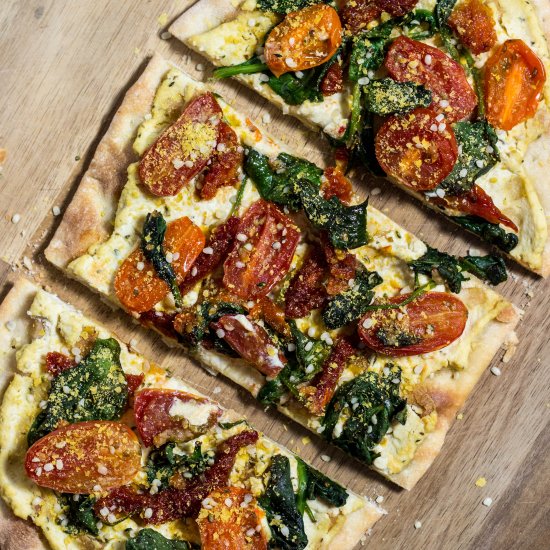 vegan tomato flatbread