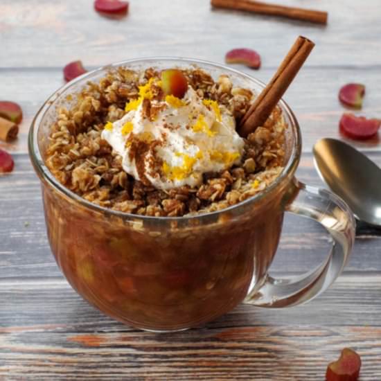 Microwave Rhubarb Crisp (in a mug)