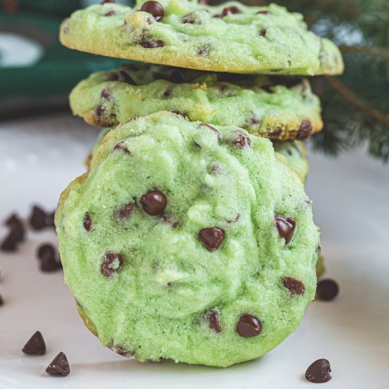 Peppermint Shortbread Cookies